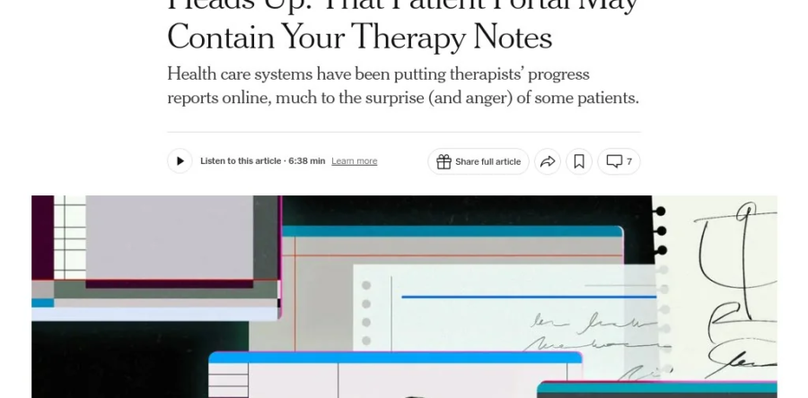 Are Your Therapist’s Notes Secure: Patient Portals May Share Your Therapist’s Notes